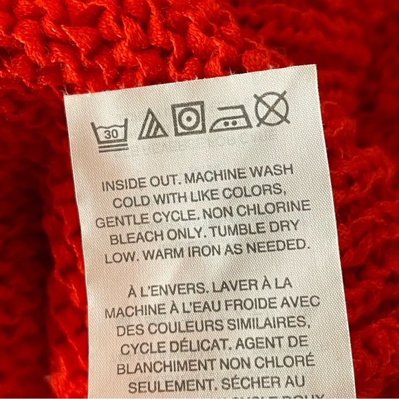 Madewell Red V-Neck Bell Sleeve Sweater - Picture 5 of 6